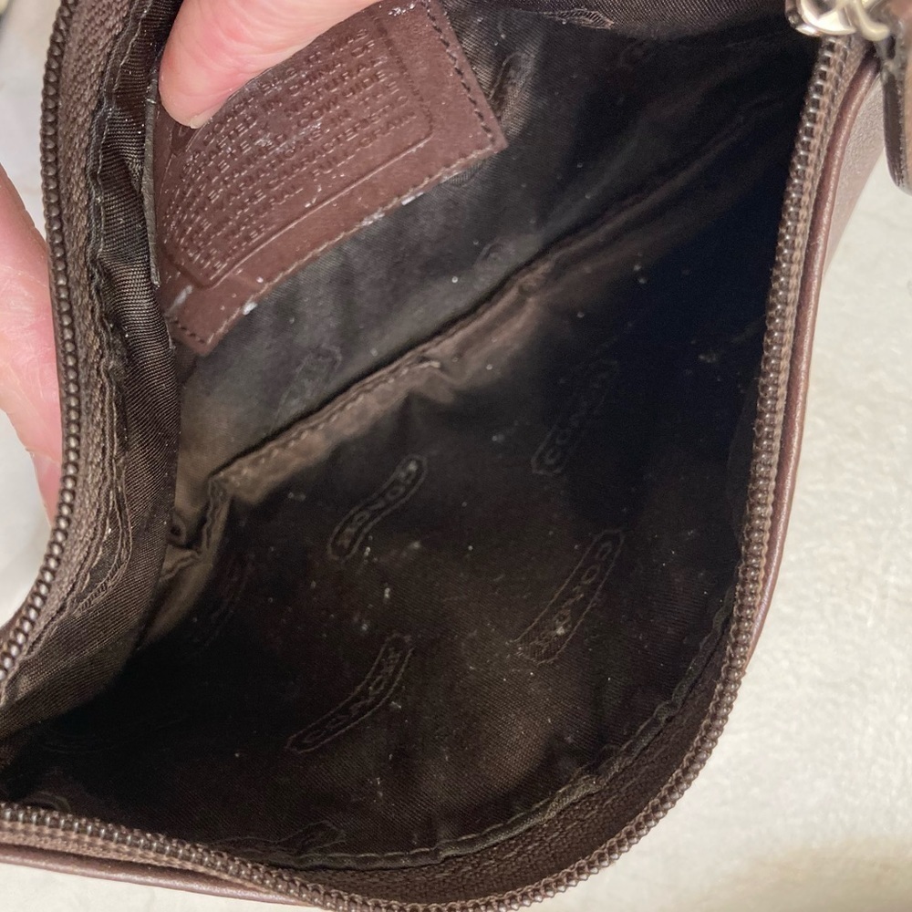 Coach vintage brown leather slim clutch bag - Picture 6 of 7